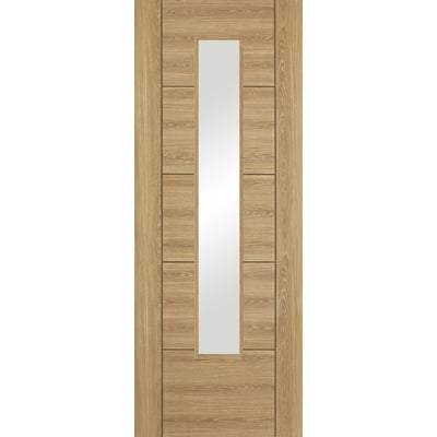 Vancouver Oak Laminated 1 Glazed Clear Light Panel Interior Door - 1981mm x 762mm - LPD Doors