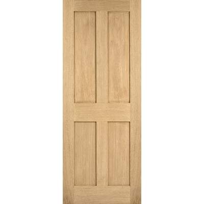 Oak London 4 Panel Un-Finished Internal Fire Door FD30 - 1981mm x 686mm - LPD Doors