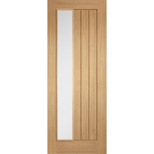 LPD Oak Mexicano 1 Frosted Light Panel Offest Pre-Finished Internal Door - All Sizes - LPD Doors