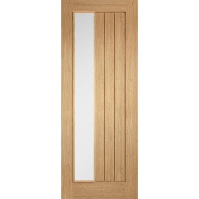 LPD Oak Mexicano 1 Clear Light Panel Offset Pre-Finished Internal Door - All Sizes