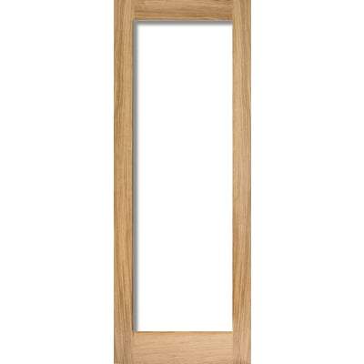 Oak Pattern 10 - 1 Glazed Clear Light Panel Un-Finished Internal Door - 1981mm x 762mm - LPD Doors