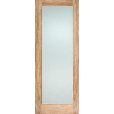 Oak Pattern 10 - 1 Glazed Frosted Light Panel Un-Finished Internal Door - 2040mm x 726mm - LPD Doors