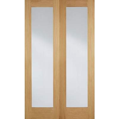 Oak Pattern 20 Glazed 2 Clear Light Panels Un-Finished Internal Door - 1981mm x 1168mm - LPD Doors