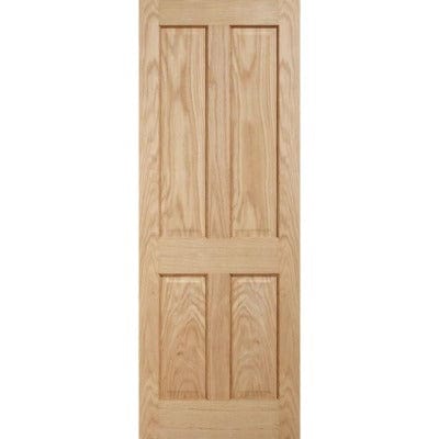 LPD Regency Oak Unfinished 4 Panel Internal Door - All Sizes - LPD Doors