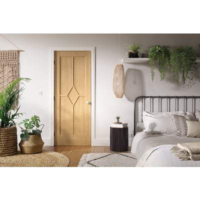 Oak Reims 5 Panel (Diamond) Pre-Finished Internal Door - 1981mm x 762mm - LPD Doors