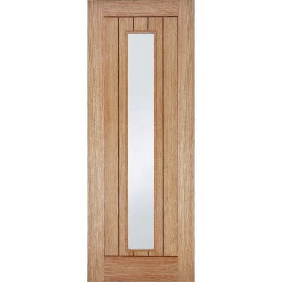 LPD Somerset Oak Pre-Finished 1 Clear Light Panel Internal Door - 1981mm x 686mm - LPD Doors