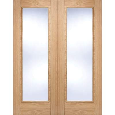 Oak Vancouver Glazed Pair Pre-Finished Internal Doors - 1981mm x 914mm - LPD Doors