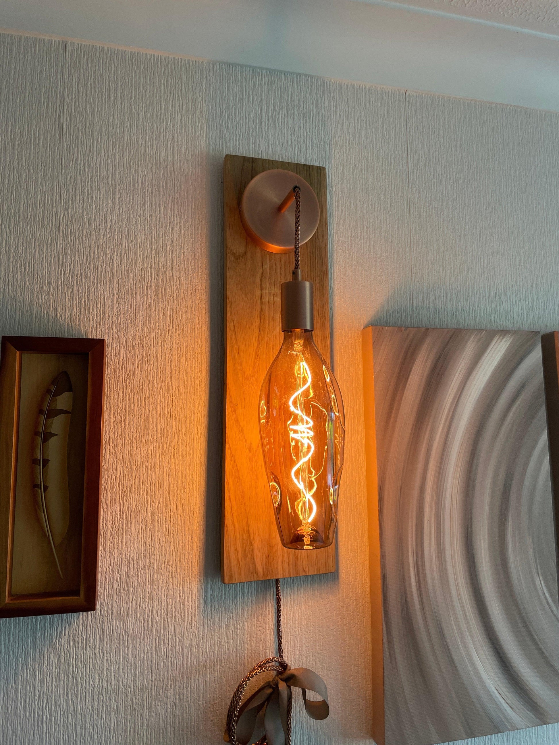 Modern Oak Wall Light | Wooden Wall Sconce for Hallway, Bedside & Staircase Lighting - MooBoo Home Lighting