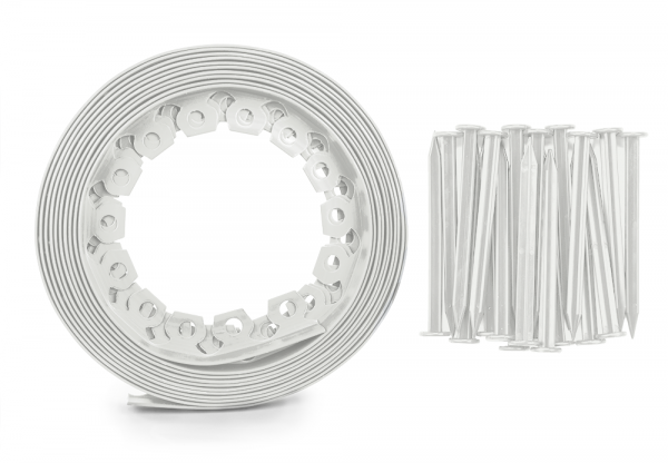 Lawn Border Set, Easy Border 40mm Light Gray 10m with Pegs - Best4Trade-Retail Garden tools & Accesories