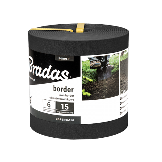 Heavy Duty Lawn Border Edging, 6m x 15cm, Black - Best4Trade-Retail Garden tools & Accesories
