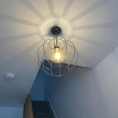 XXL Pumpkin Shade Pendant Light | Rustic Statement Kitchen & Dining Lighting UK