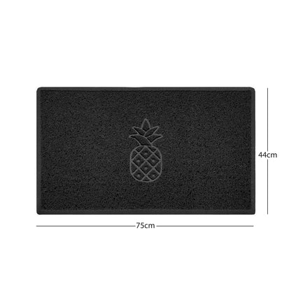 Embossed Pineapple Grey Spaghetti Door Mat