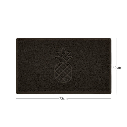 Embossed Pineapple Grey Spaghetti Door Mat