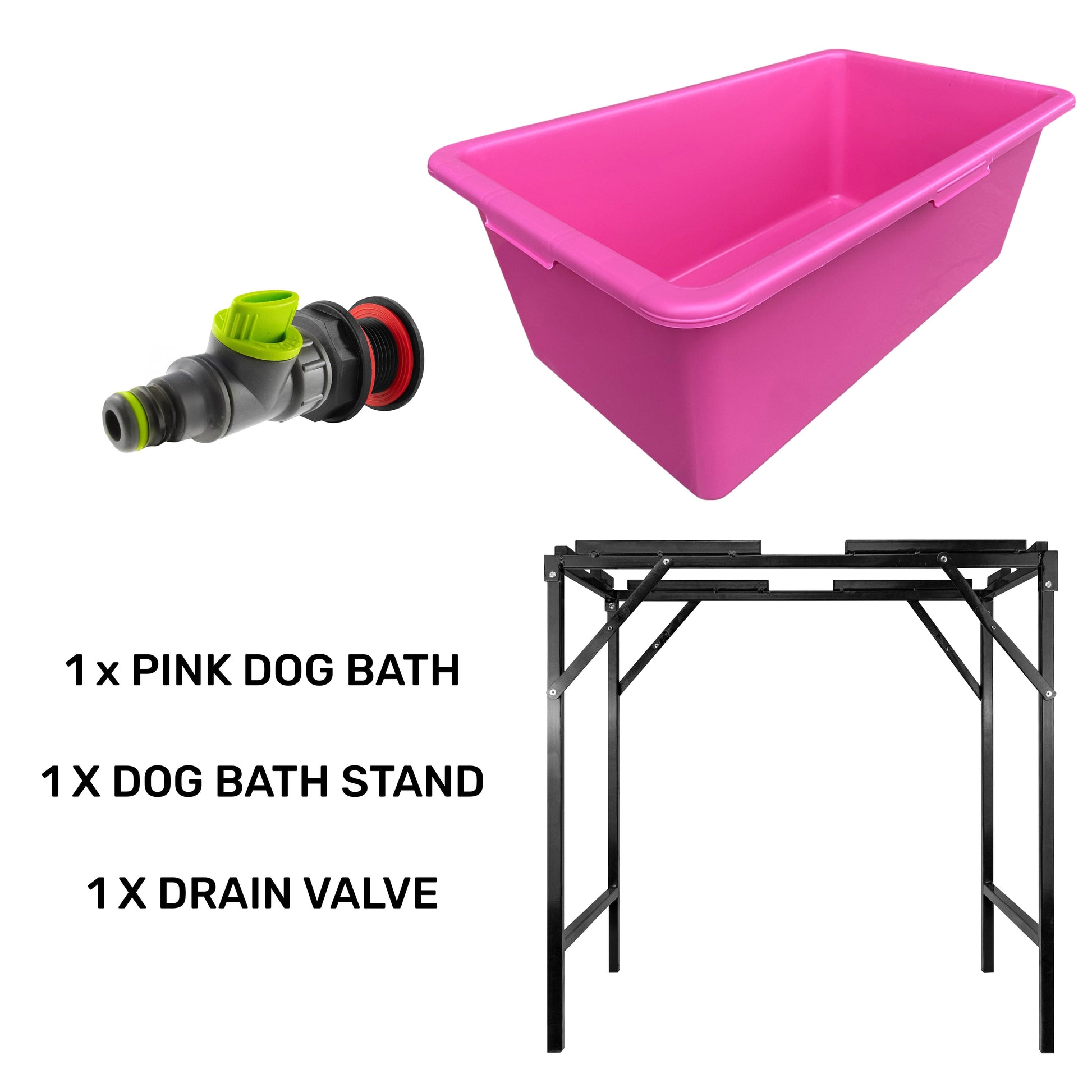 Pink Dog Bath with Drain Valve (Lime) and Stand - Best4Trade-Retail PETS