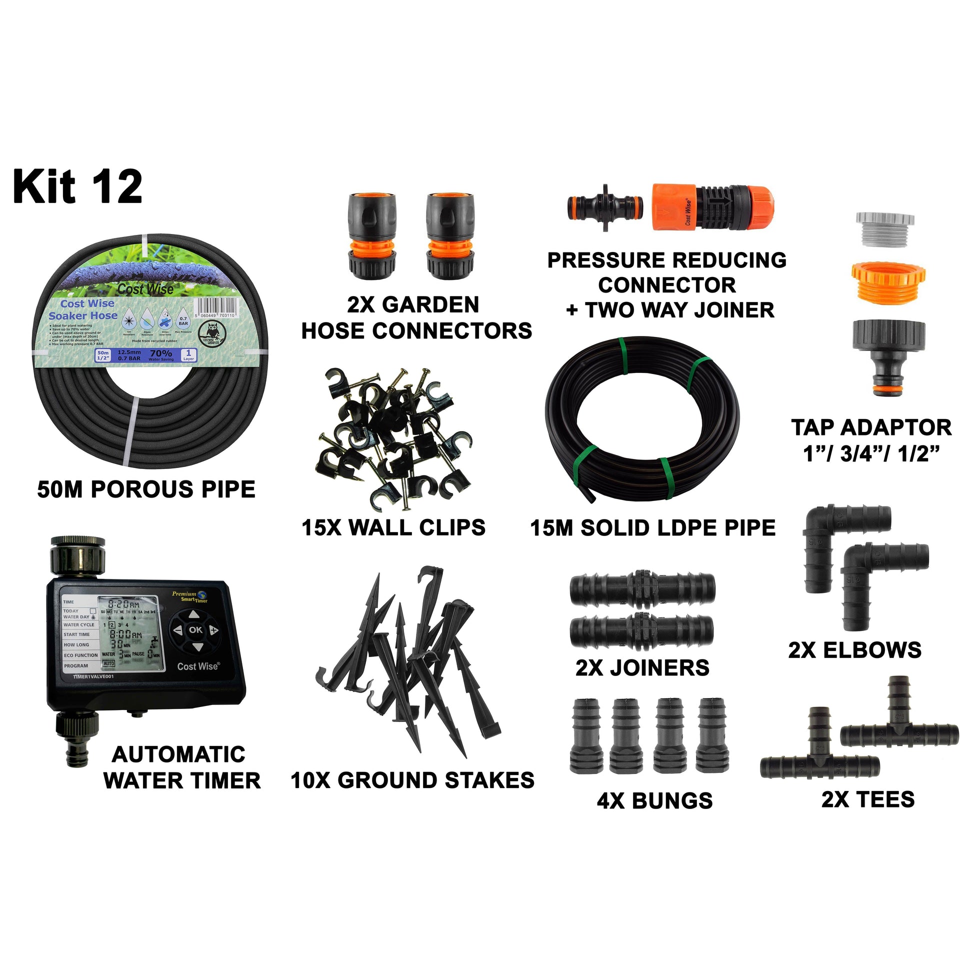 Porous Pipe Kit, POROUS-KIT12 - Best4Trade-Retail Garden watering