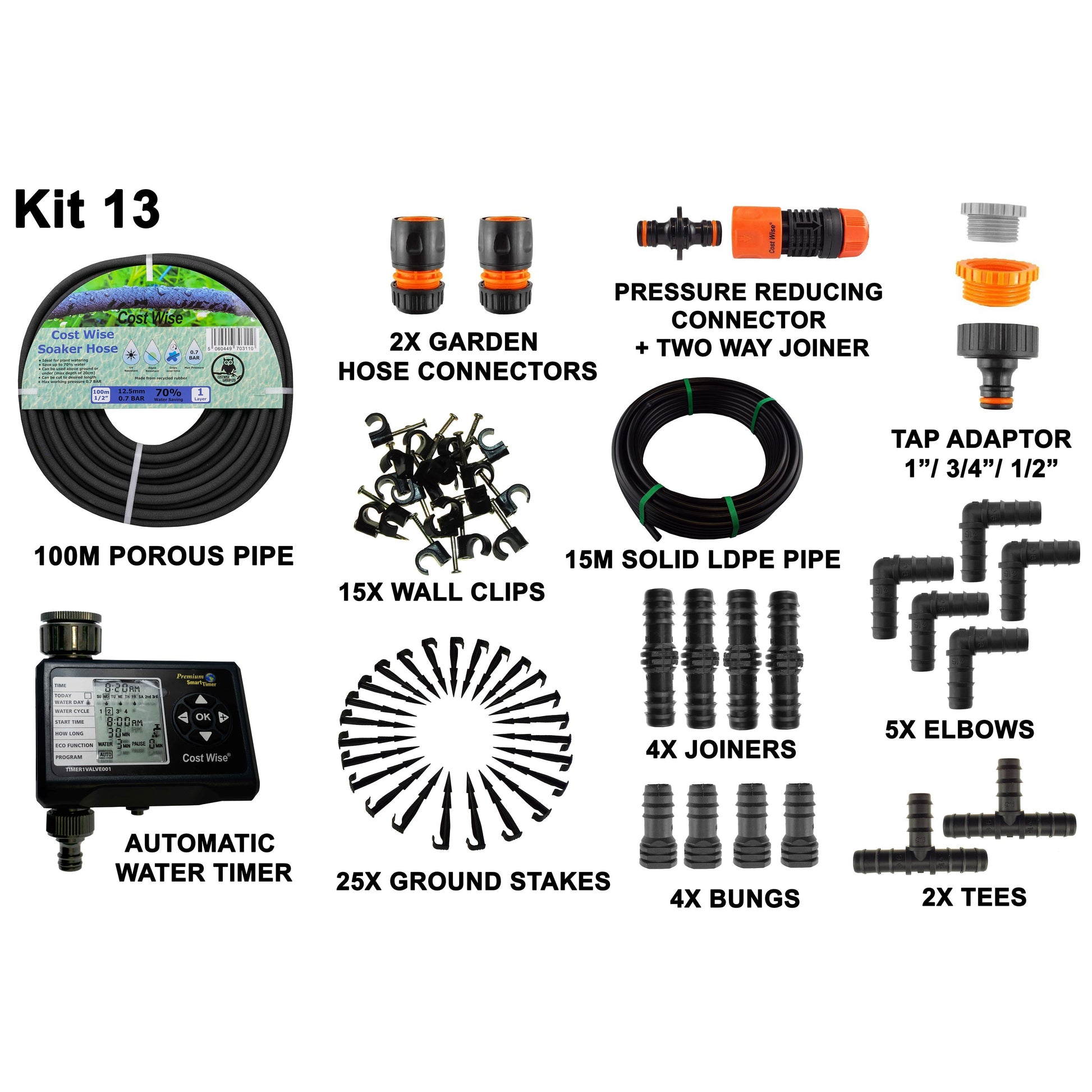 Porous Pipe Kit, POROUS-KIT13 - Best4Trade-Retail Garden watering