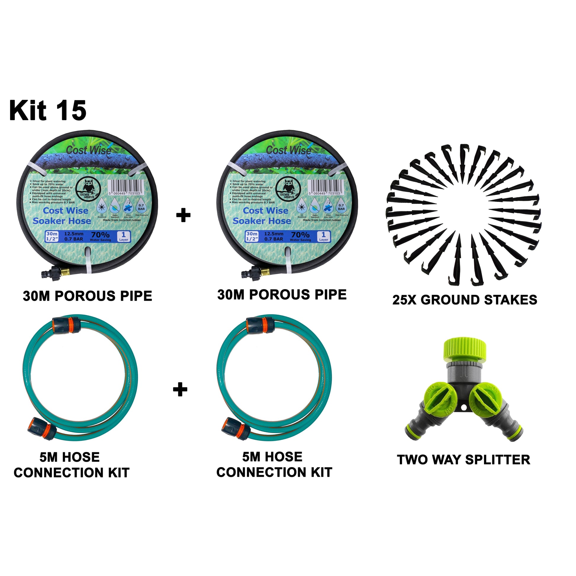 Porous Pipe Kit, POROUS-KIT15 - Best4Trade-Retail Garden watering