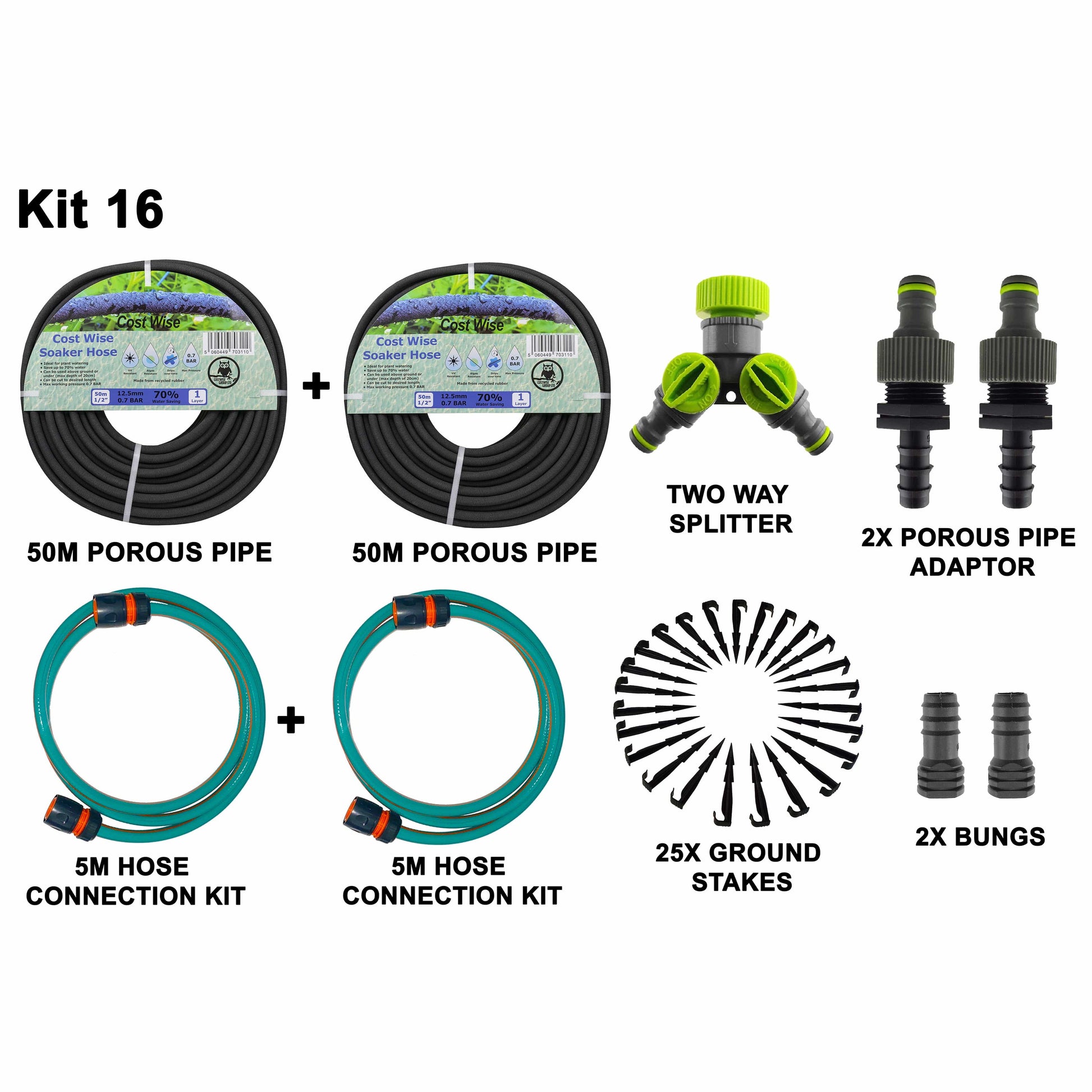 Porous Pipe Kit, POROUS-KIT16 - Best4Trade-Retail Garden watering