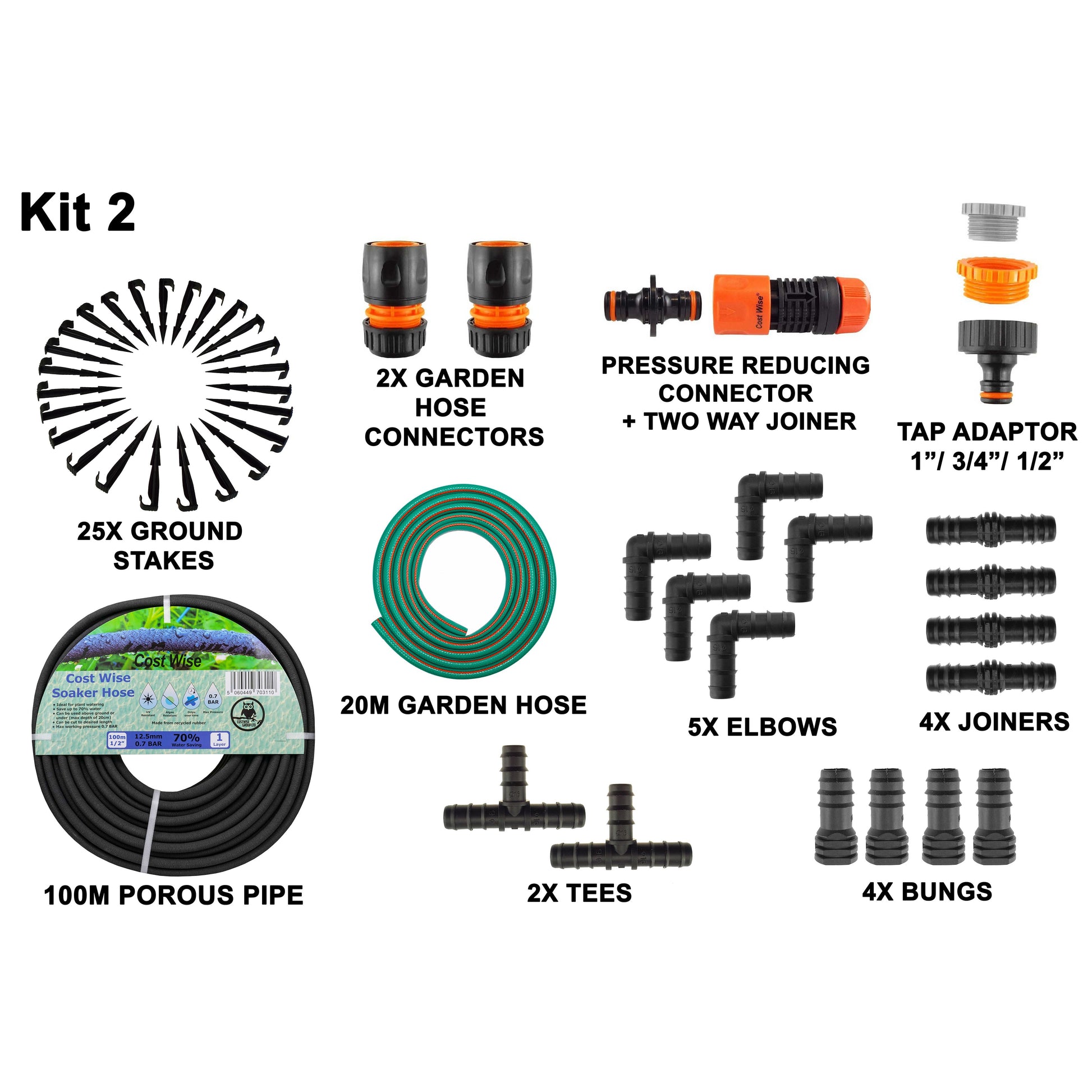 Porous Pipe Kit, POROUS-KIT2 - Best4Trade-Retail Garden watering