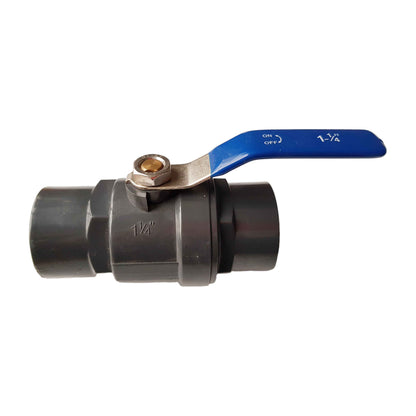 PP 1.25" BSPF Stopcock with Stainless Steel Ball Valve and Handle - Best4Trade-Retail Tech Hose & Fittings