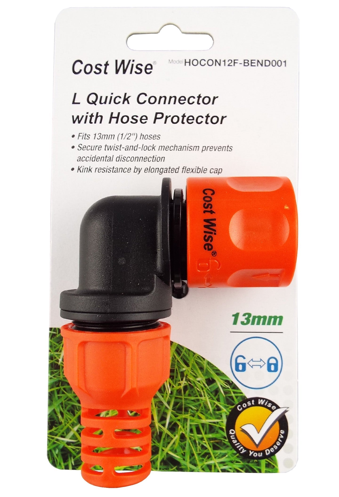 Cost Wise Angle Hose Connector with Lock - Best4Trade-Retail Garden watering