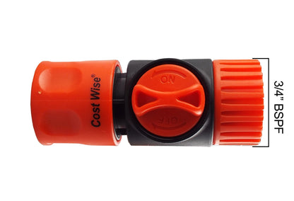 Cost Wise Female Connector with Valve And 3/4" BSPF Inlet - Best4Trade-Retail Garden watering