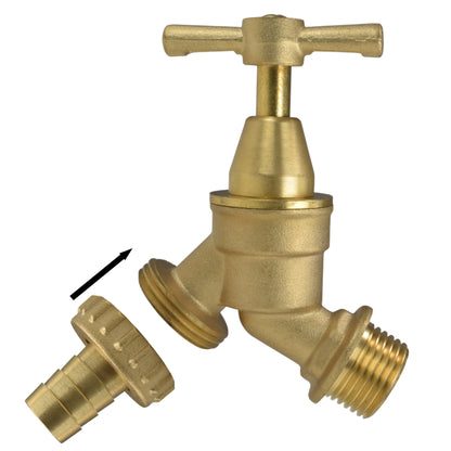 Brass Bib Tap Kit with Barb/Quick Connect Outlet, 1/2" and 3/4" BSP Thread Inlet - Best4Trade-Retail Garden watering