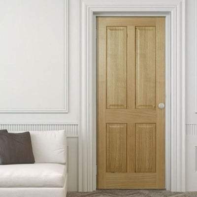 Oak Regency 4 Panel Pre-Finished Internal Fire Door - 1981mm x 762mm - LPD Doors