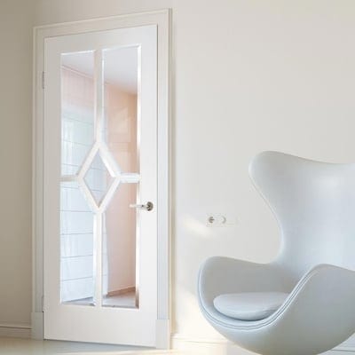 Reims White Primed Glazed Clear Light Panels Interior Door - 1981mm x 838mm - LPD Doors