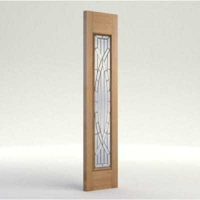 LPD Majestic Oak Unfinished 1 Zinc Clear Bevelled Double Glazed External Sidelight - 1981mm x 457mm - LPD Doors