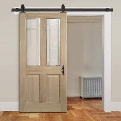 Oak Richmond 2 Glazed Clear Light Panels Pre-Finished Internal Door - 1981mm x 686mm - LPD Doors