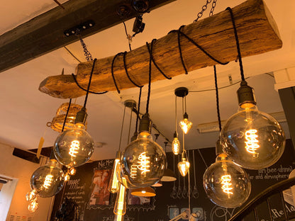 Rustic Ancient Oak Wrap Chandelier | Reclaimed Beam Kitchen & Dining Lighting