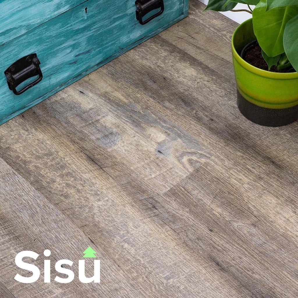 SISU Smoked Oak Click Vinyl Flooring Tiles - 190mm x 1230mm (10 Pack) - EnviroBuild Flooring