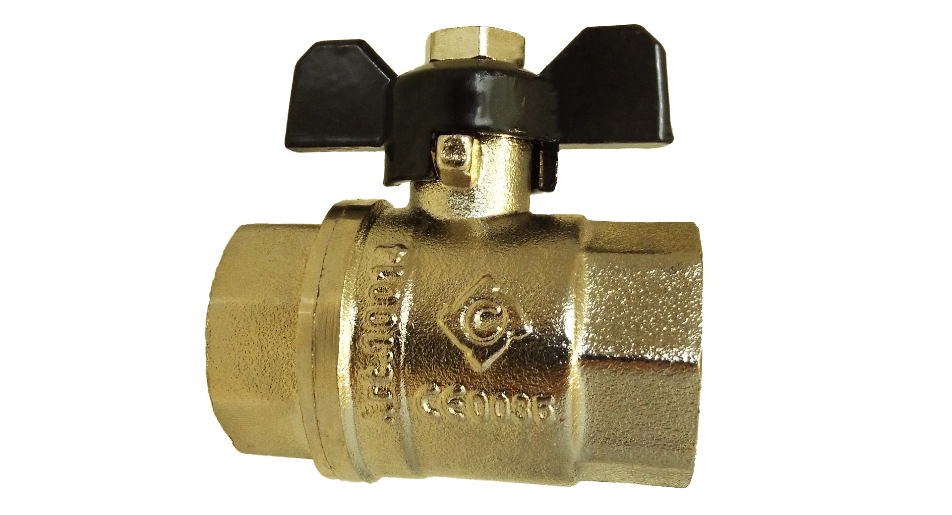 Brass Nickel-Plated Butterfly Valve 3/4" BSPF - Best4Trade-Retail Tech Hose & Fittings