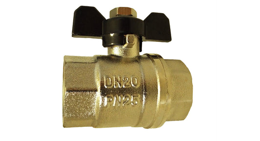 Brass Nickel-Plated Butterfly Valve 3/4" BSPF - Best4Trade-Retail Tech Hose & Fittings