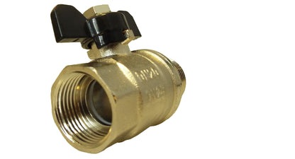 Brass Nickel-Plated Butterfly Valve 1" BSPM-F - Best4Trade-Retail Tech Hose & Fittings