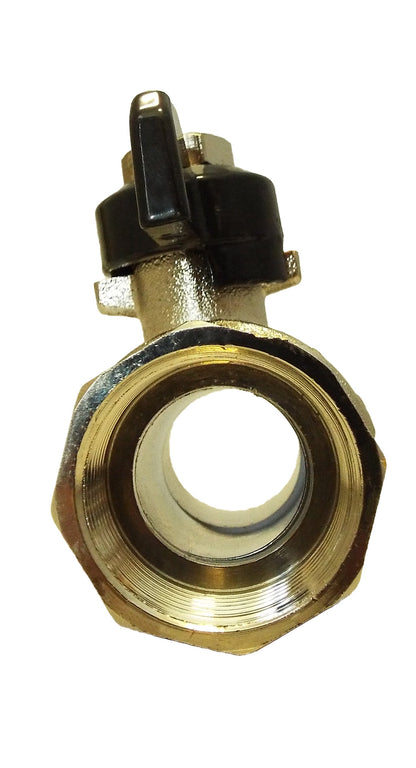 Brass Nickel-Plated Butterfly Valve 1" BSPM-F - Best4Trade-Retail Tech Hose & Fittings