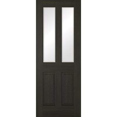 Smoked Oak Richmond 2 Light 2 Panel Pre-Finished Internal Door - 1981mm x 762mm - LPD Doors
