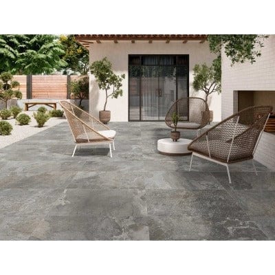 Honister Outdoor Porcelain Paving Tile - Grey 900mm x 600mm x 20mm (Pack of 2) - Build4less