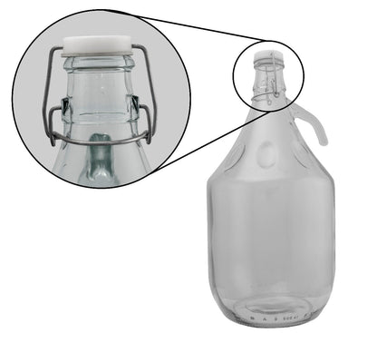 Glass Demijohn 5L 6 Pack Swing Top Cap, Airlock & Bung