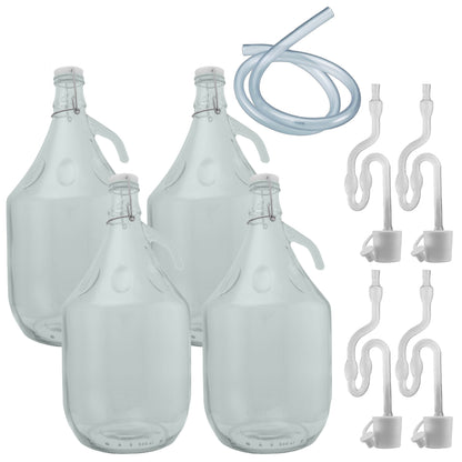 Glass Demijohn 5L 4 Pack Swing Top Cap, Airlock, Bung & Tube - Best4Trade-Retail Costwise Home Brewing