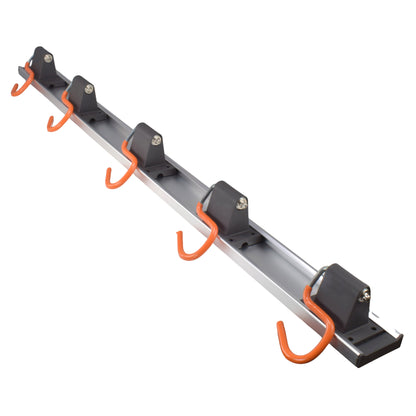Wall Mount Tool Rack Rail with 5 x S Hanging Hooks