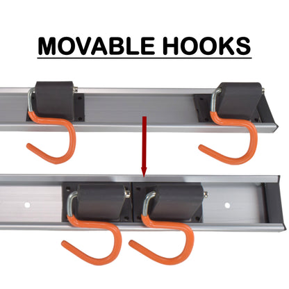 Wall Mount Tool Rack Rail with 5 x S Hanging Hooks