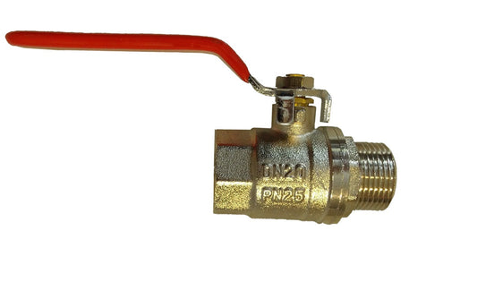 Brass Nickel-Plated Lever Valve 1.5" BSPM-F