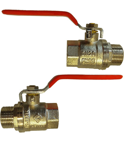 Brass Nickel-Plated Lever Valve 1.5" BSPM-F