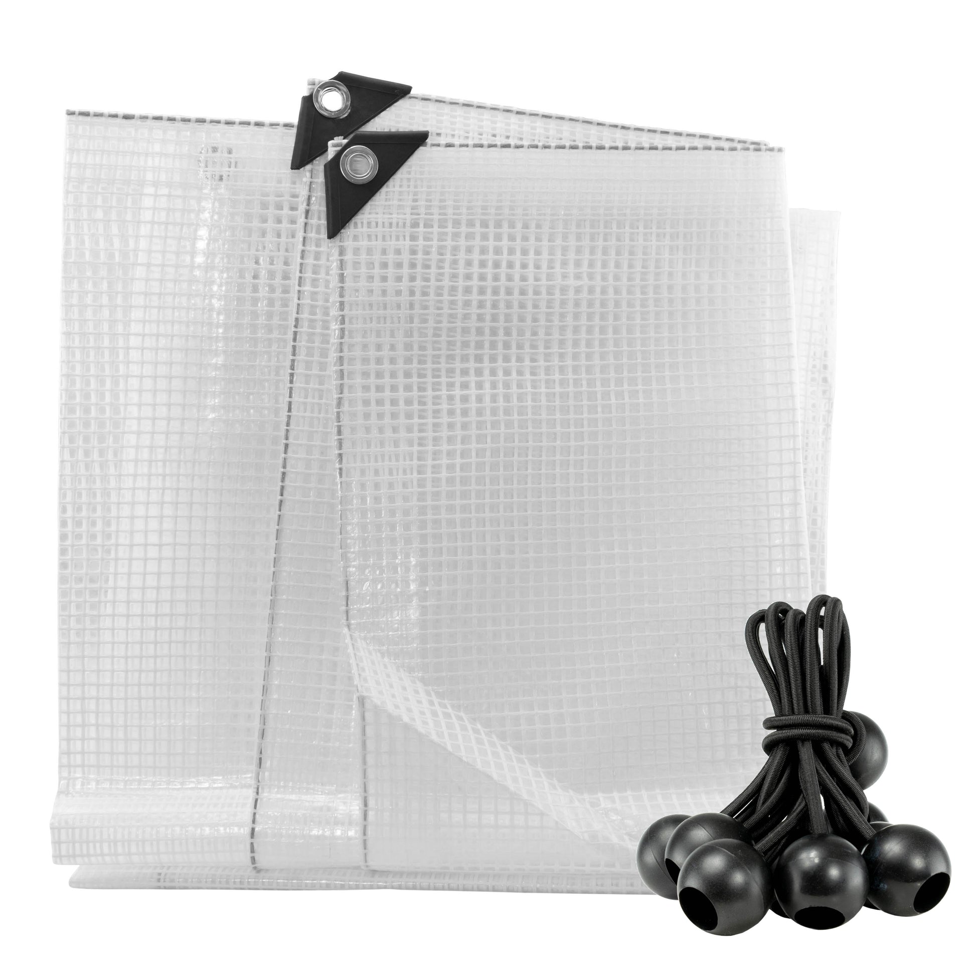 Clear M-Grade Tarpaulin with Bungee Balls (Black) - Best4Trade-Retail Tarpaulins