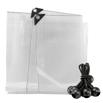 Clear M-Grade Tarpaulin with Bungee Balls (Black) - Best4Trade-Retail Tarpaulins