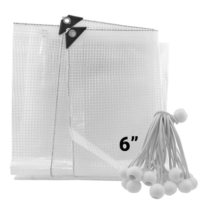 Clear M-Grade Tarpaulin with 20 x 6" Bungee Balls (White) - Best4Trade-Retail Tarpaulins