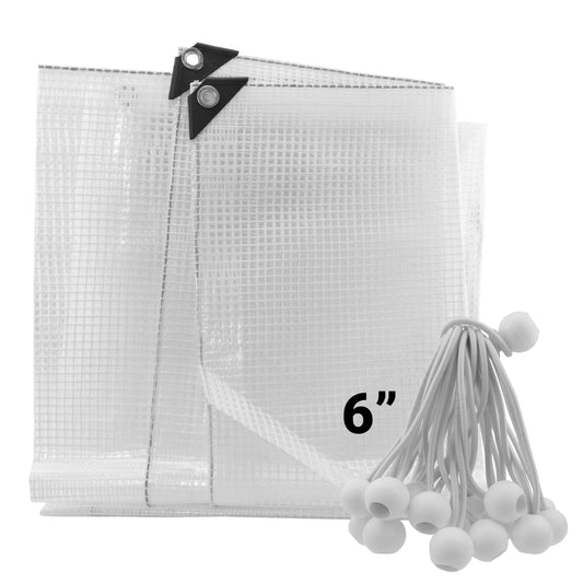 Clear M-Grade Tarpaulin with 20 x 6" Bungee Balls (White) - Best4Trade-Retail Tarpaulins