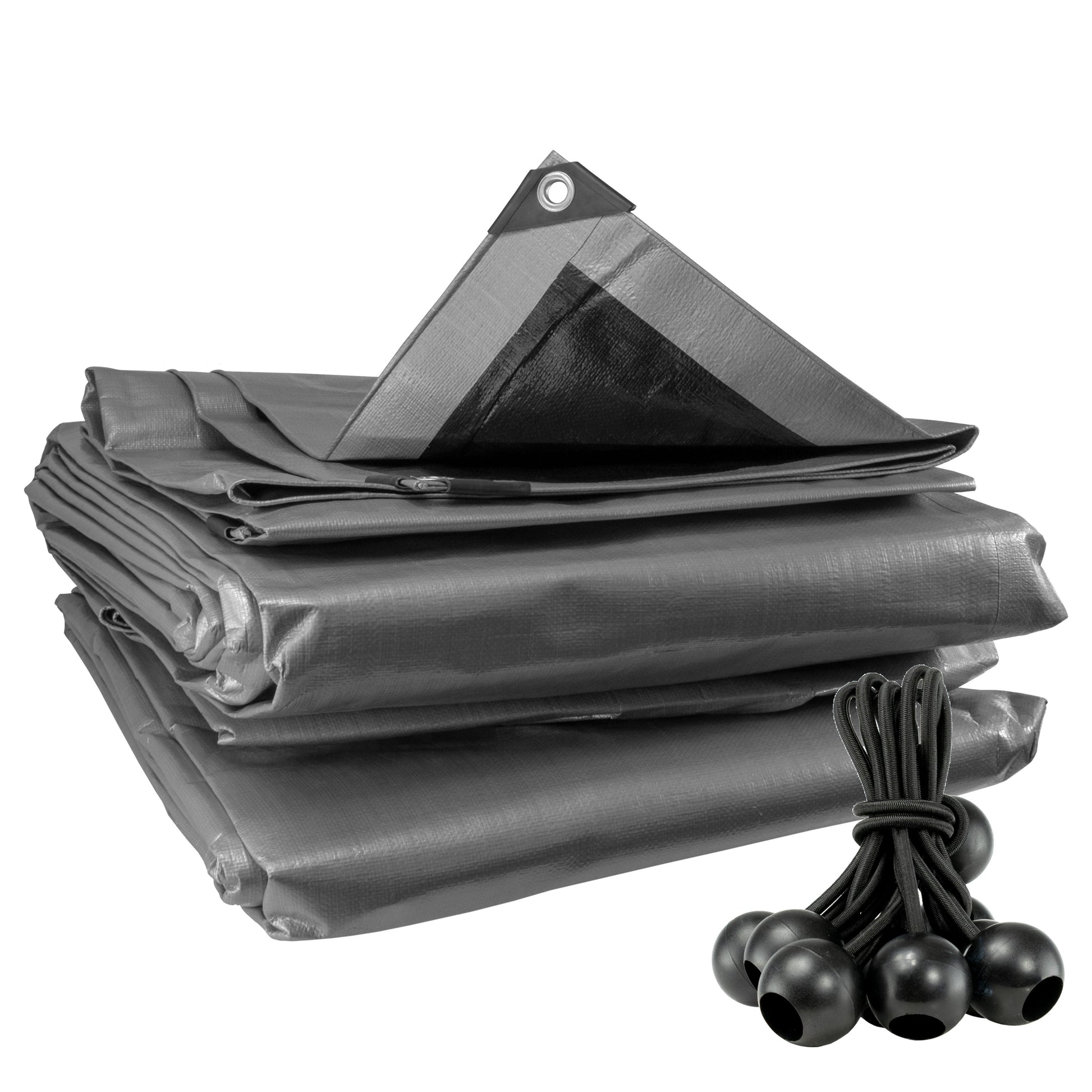 Silver XL-Grade Tarpaulin with Bungee Balls (Black) - Best4Trade-Retail Tarpaulins